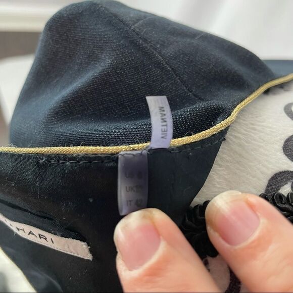 Tahari Exposed Zipper Pencil Dark Wash Midi Dress - Picture 9 of 10